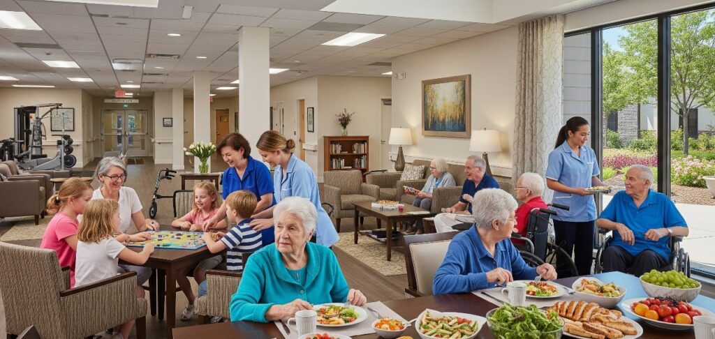 Senior care homes with food and facilities